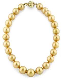 Golden South Sea Pearl Necklace, 12.0-15.0mm - AAA Quality