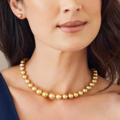 Golden South Sea Pearl Necklace, 9.0-11.0mm - AAA/Gem Quality
