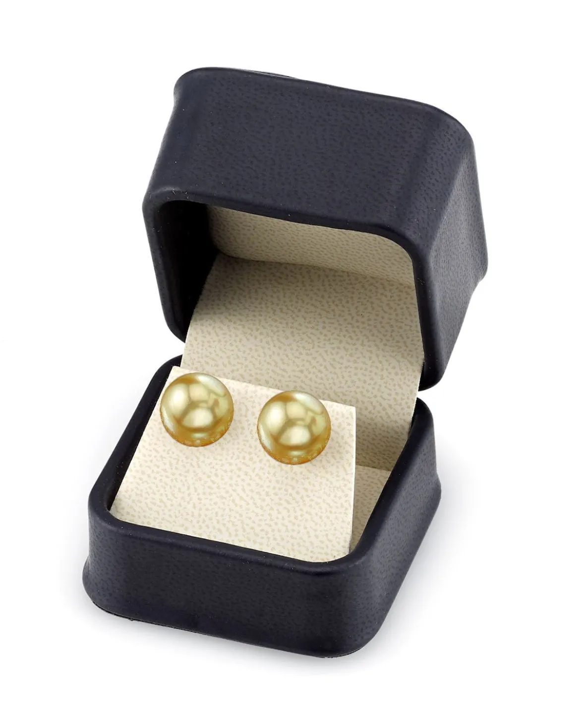 Golden South Sea Pearl Stud Earrings, 12.0-13.0mm