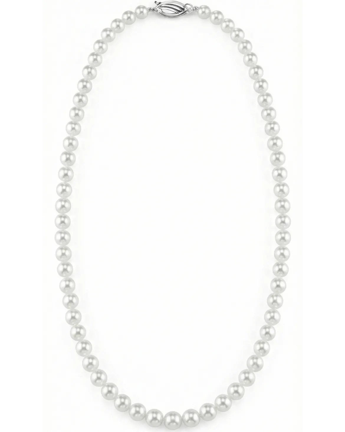 Hanadama Japanese White Akoya Graduated Pearl Necklace, 6.0-9.0mm