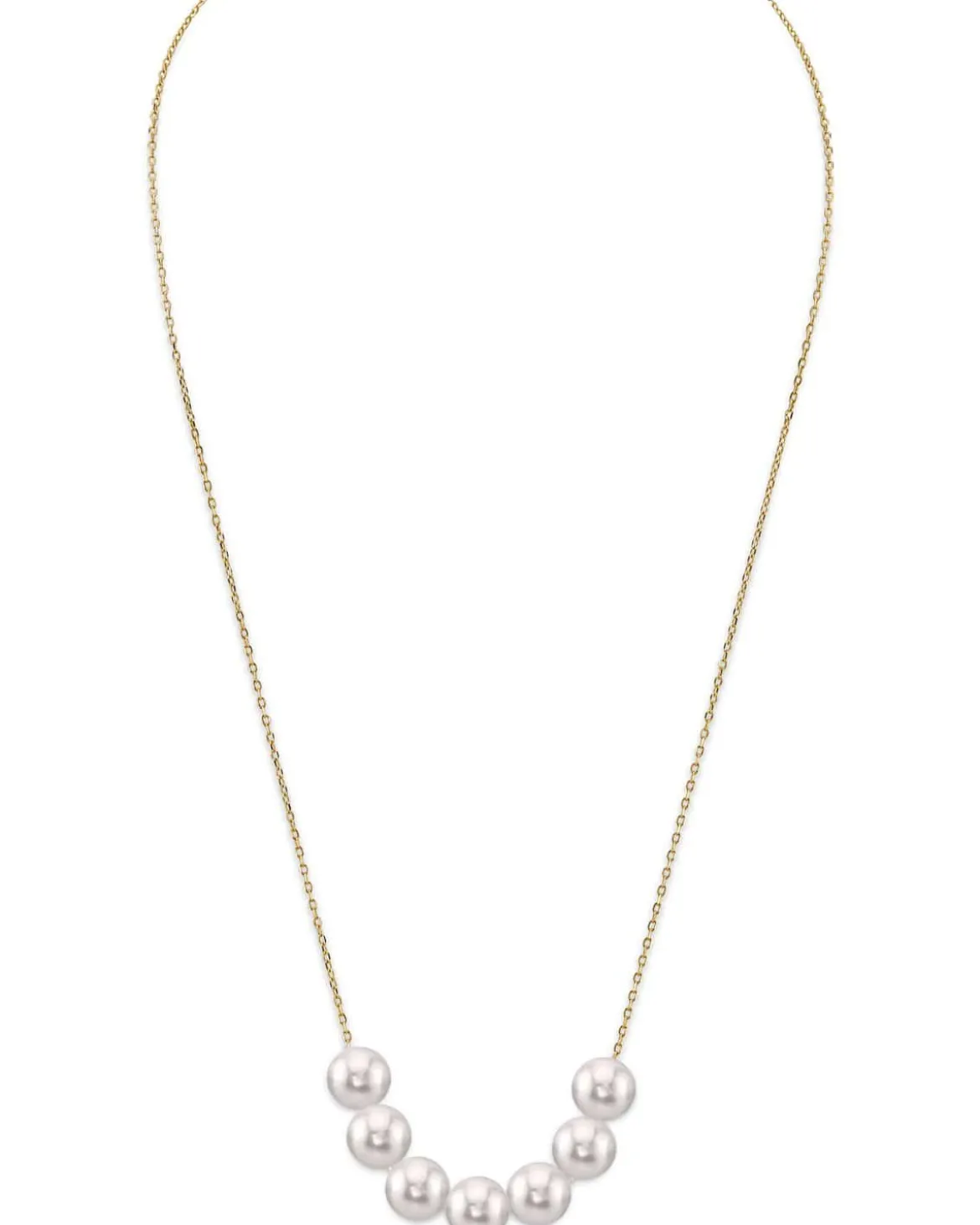 Japanese Akoya Pearl 14K Gold Tin Cup Celeste Necklace