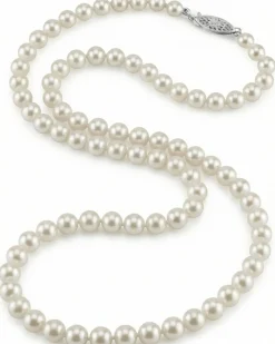 Japanese Akoya White Pearl Necklace, 5.0-5.5mm - AA+ Quality