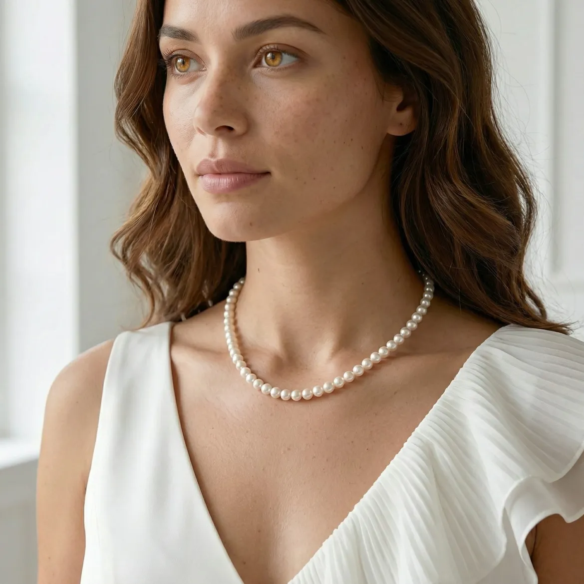 Japanese Akoya White Pearl Necklace, 5.0-5.5mm - AA+ Quality