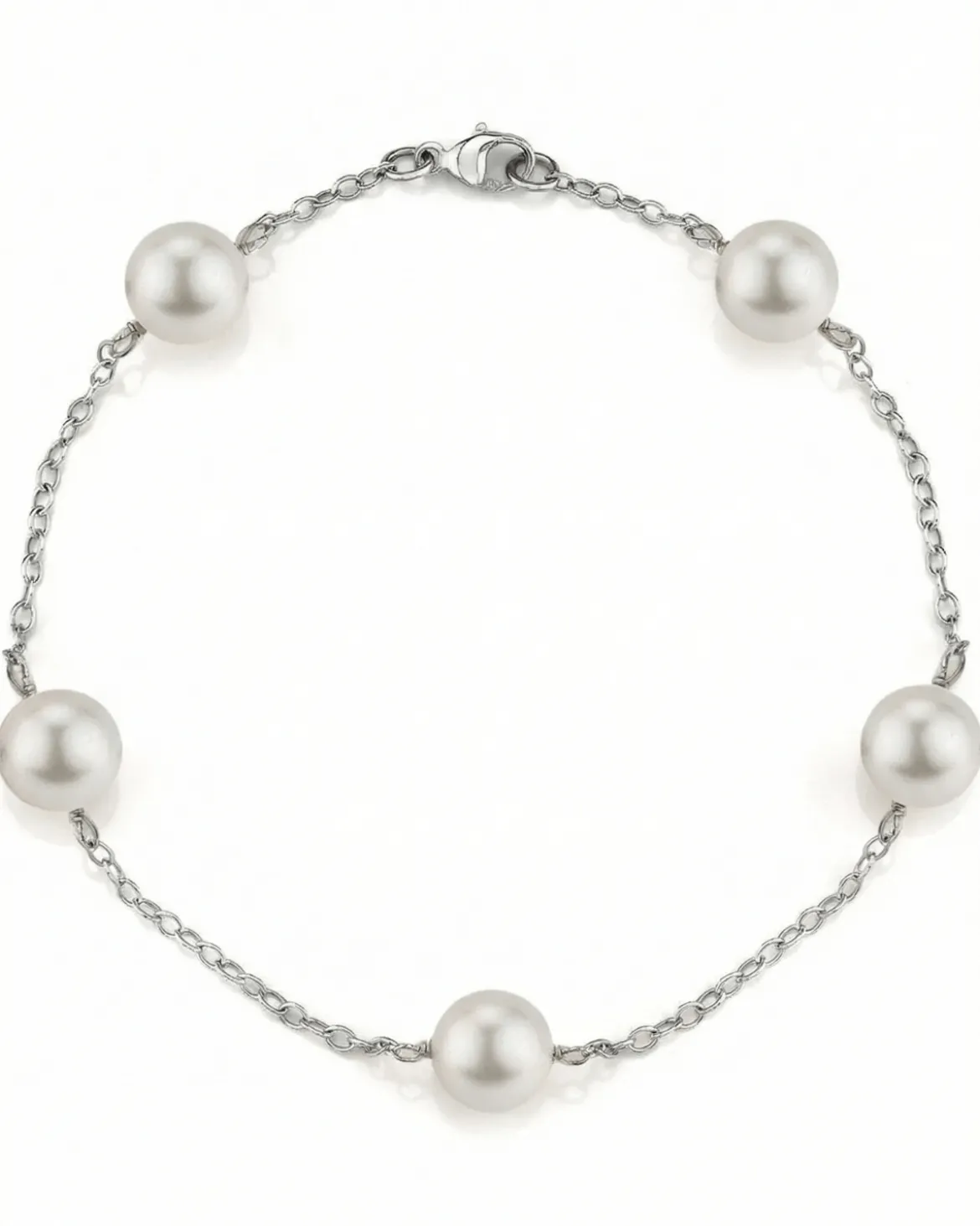 Japanese Akoya White Pearl Tincup Bracelet