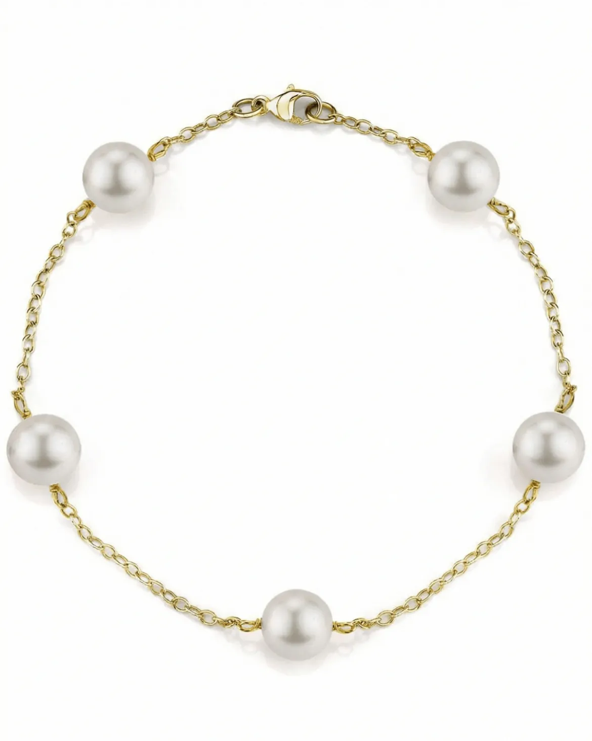Japanese Akoya White Pearl Tincup Bracelet
