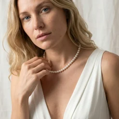 Japanese Akoya White Pearl Necklace, 6.5-7.0mm - AAA Quality