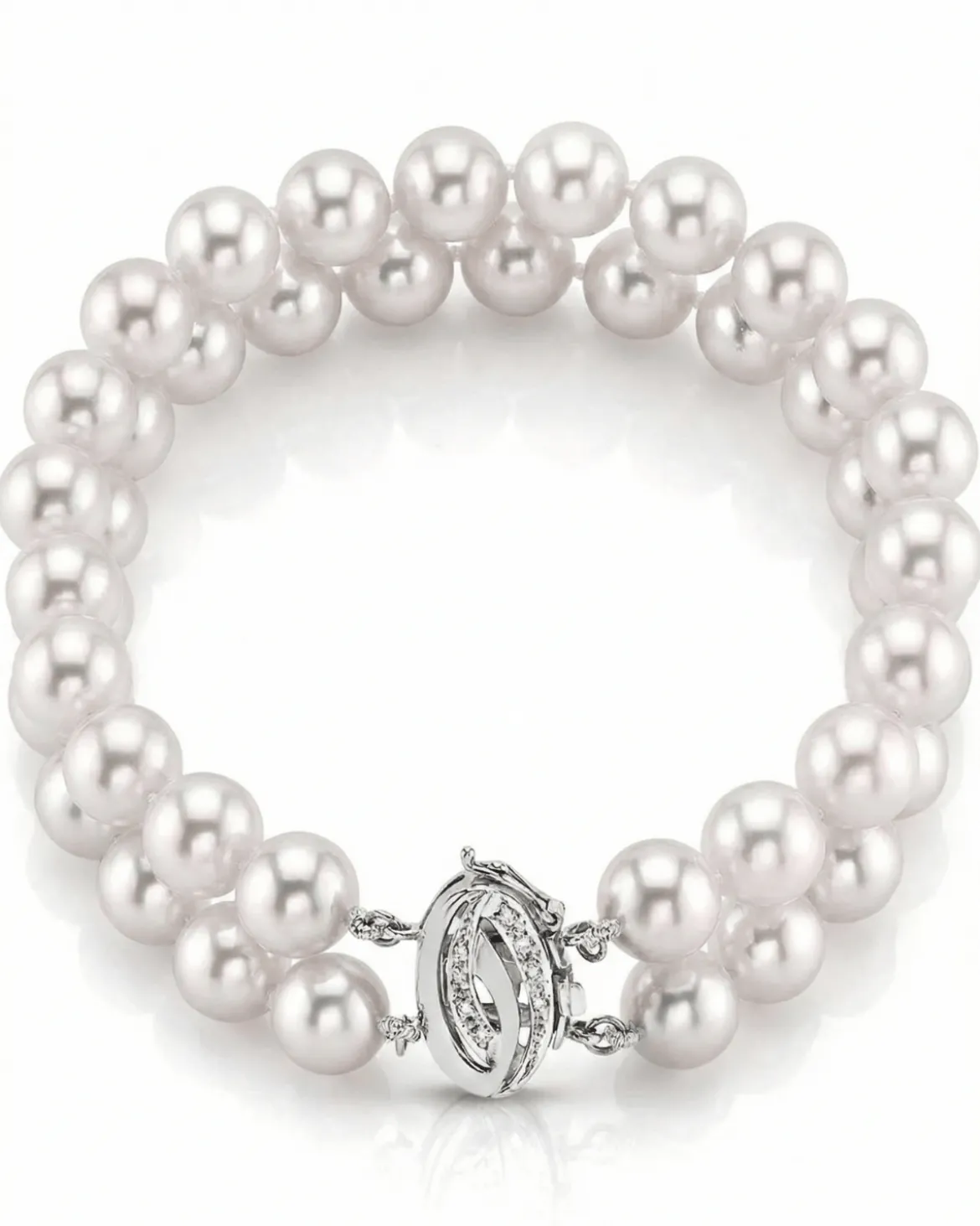 Japanese Large Akoya White Pearl Double Bracelet- Choose Your Quality