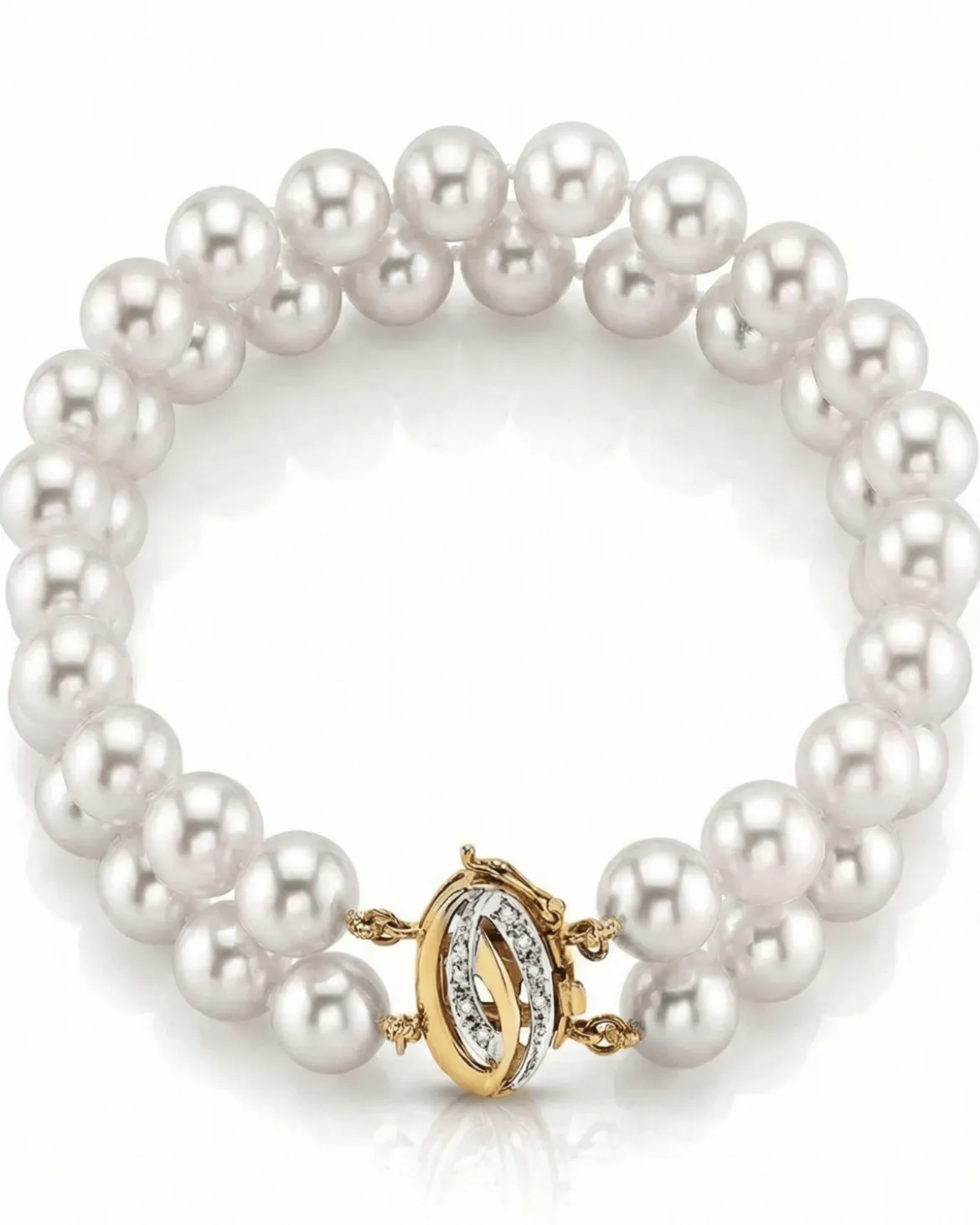 Japanese Large Akoya White Pearl Double Bracelet- Choose Your Quality