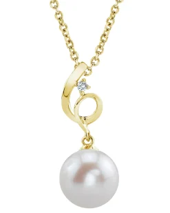 14K Gold Freshwater Pearl & Diamond Symphony Pendant