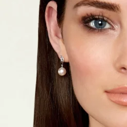 14K Gold Pink Freshwater Pearl & Diamond Symphony Earrings