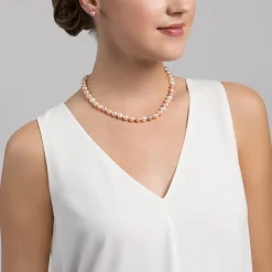 8.0-8.5mm Freshwater Multicolor Pearl Necklace - AAAA Quality