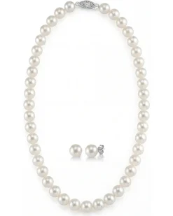 7.0-7.5mm Freshwater Pearl Necklace & Earrings