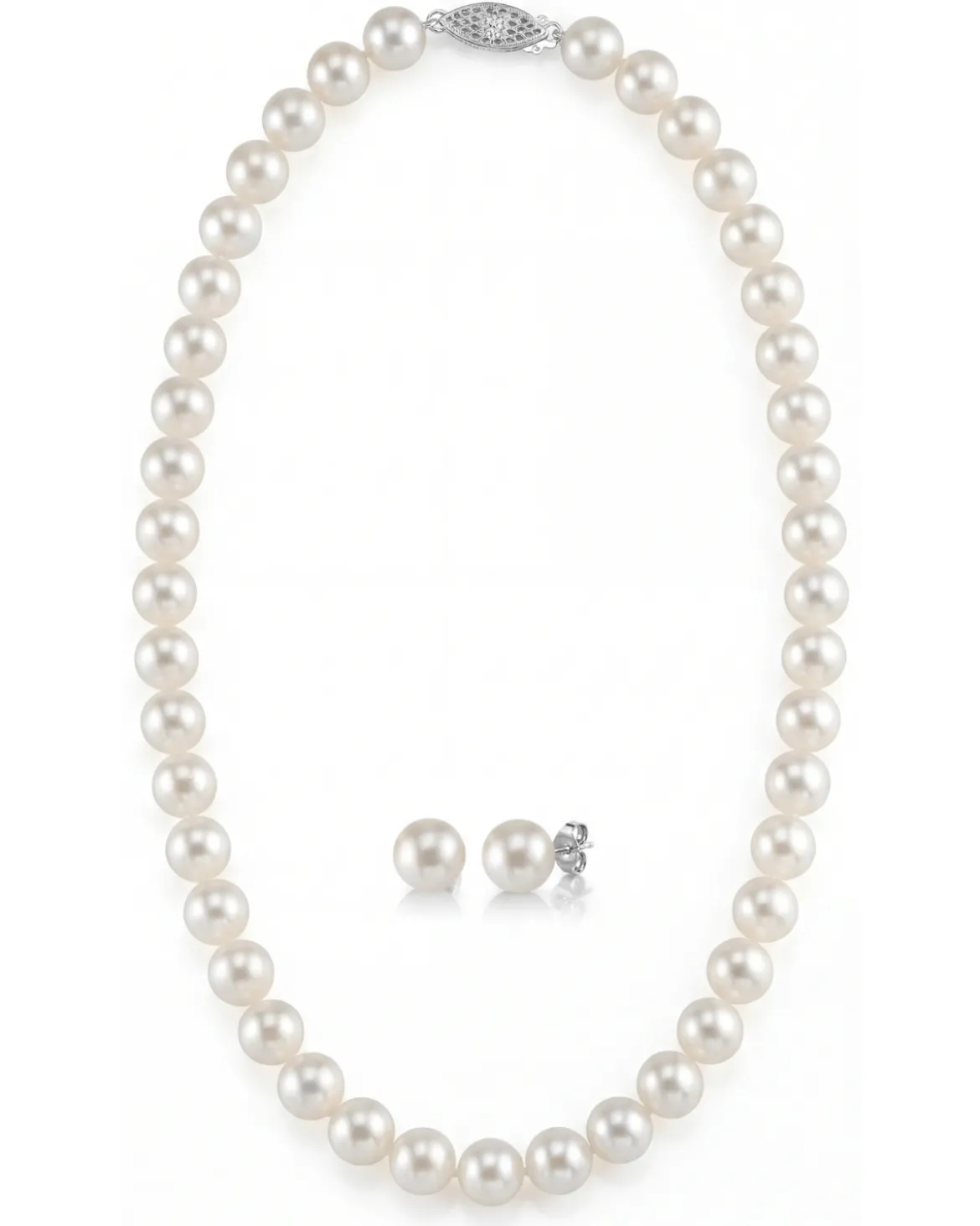 7.0-7.5mm Freshwater Pearl Necklace & Earrings