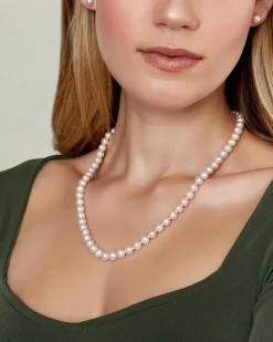 7.0-7.5mm Freshwater Pearl Necklace & Earrings