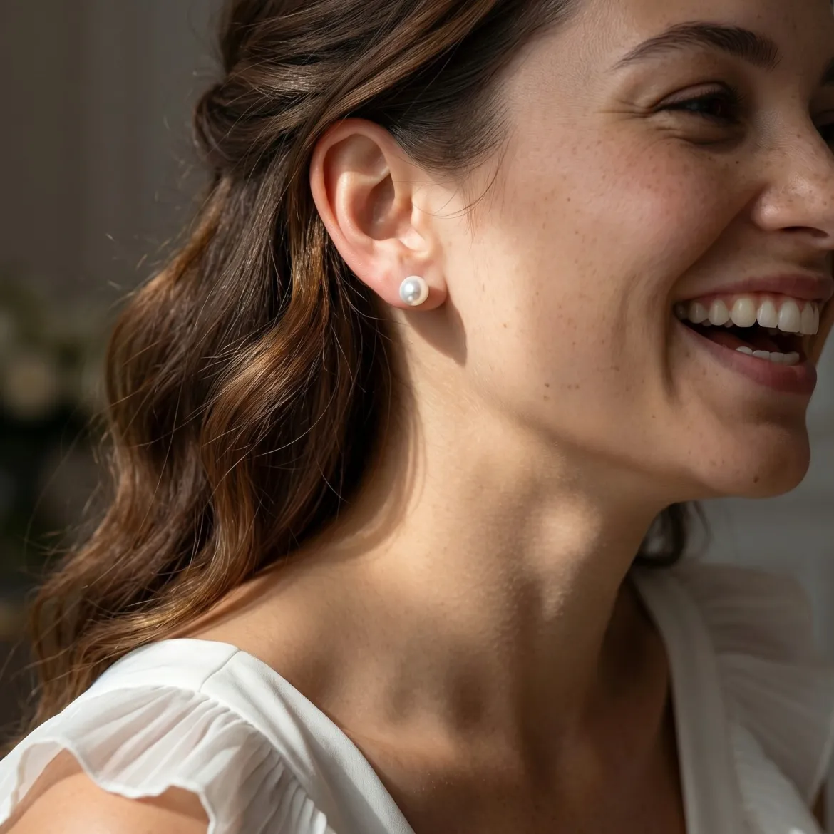 8.0-8.5mm Hanadama Akoya Round Pearl Stud Earrings
