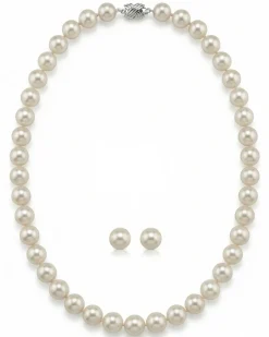 8.0-8.5mm Hanadama Pearl Necklace and Earring Set