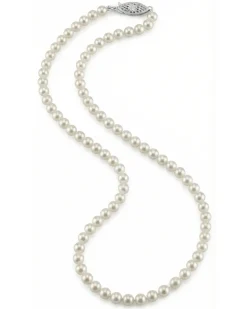 5.0-5.5mm Japanese Akoya White Pearl Necklace - AAA Quality