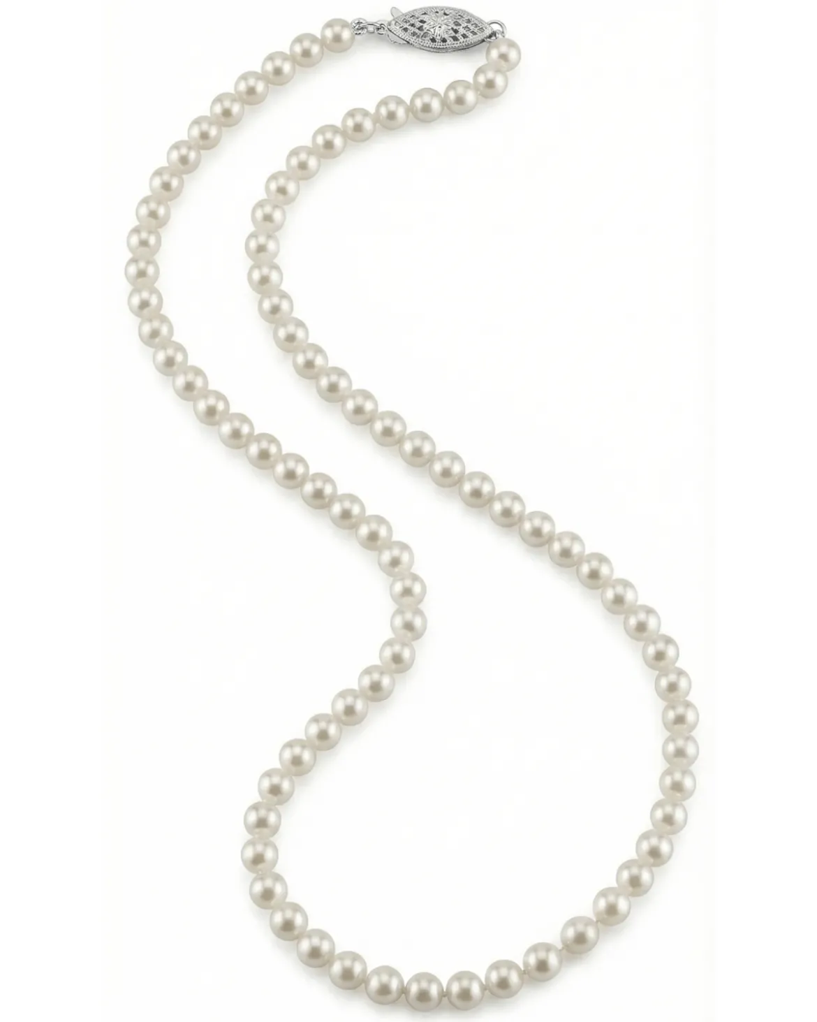 5.0-5.5mm Japanese Akoya White Pearl Necklace - AAA Quality