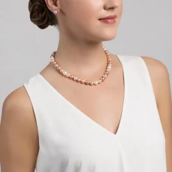 9.5-10.5mm Multicolor Freshwater Pearl Necklace- AAAA Quality