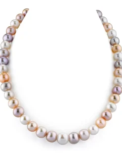 9.5-10.5mm Multicolor Freshwater Pearl Necklace- AAAA Quality