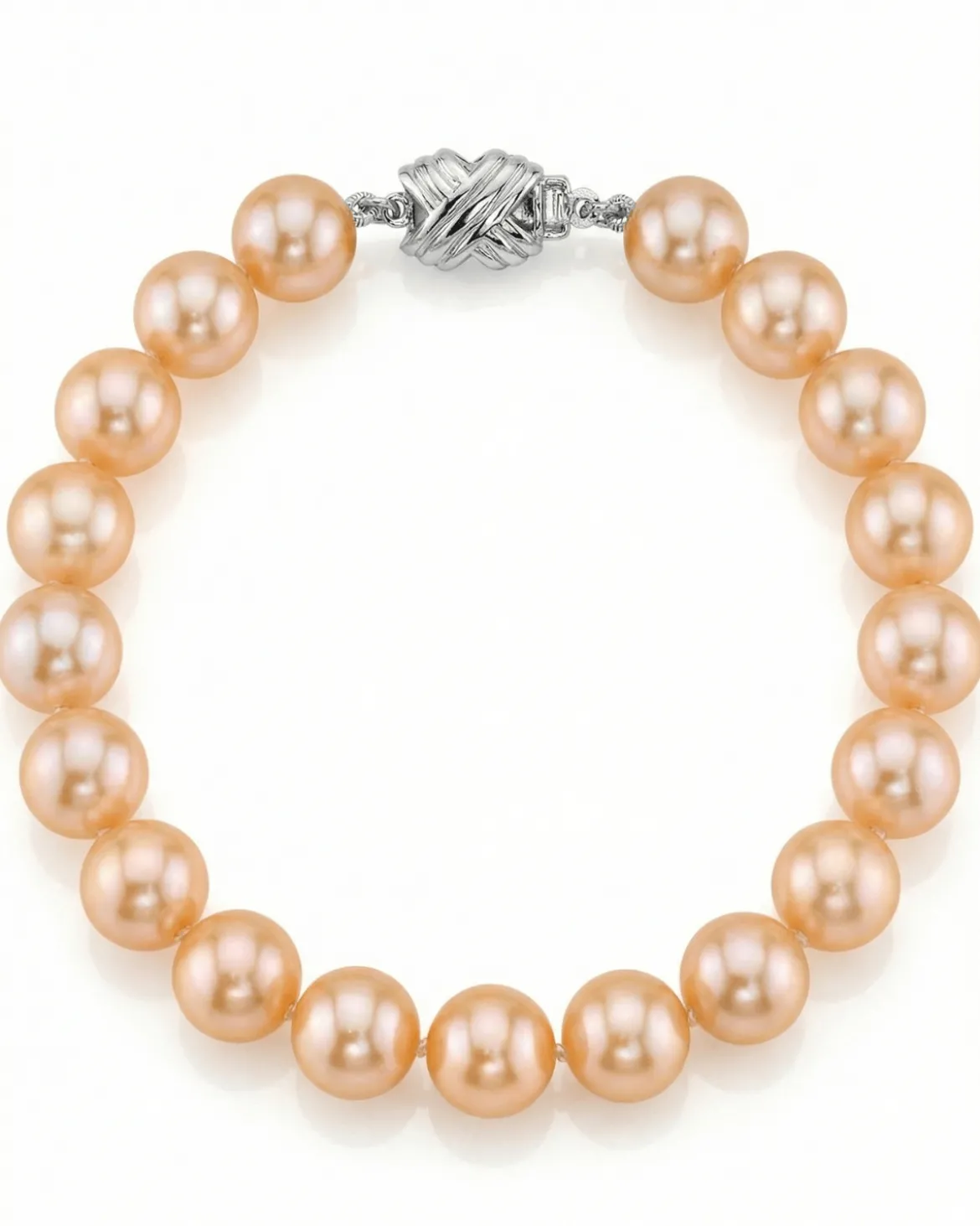 8.5-9.5mm Peach Freshwater Pearl Bracelet - AAAA Quality