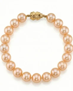 8.5-9.5mm Peach Freshwater Pearl Bracelet - AAAA Quality