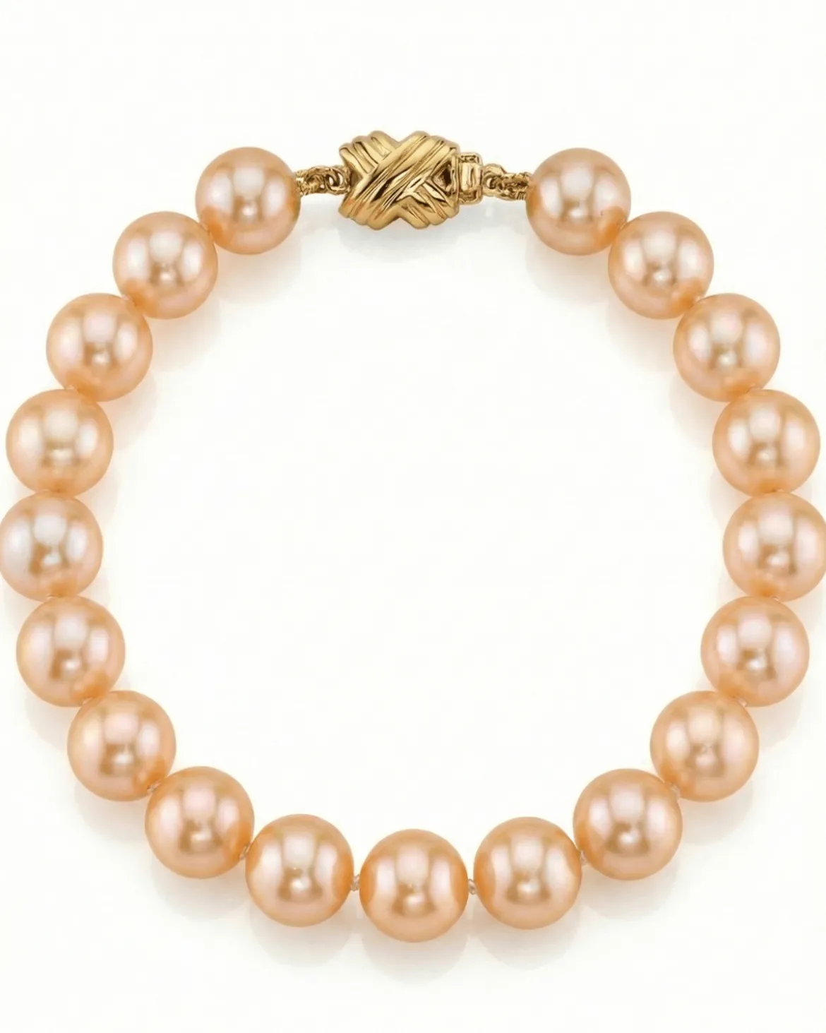 8.5-9.5mm Peach Freshwater Pearl Bracelet - AAAA Quality