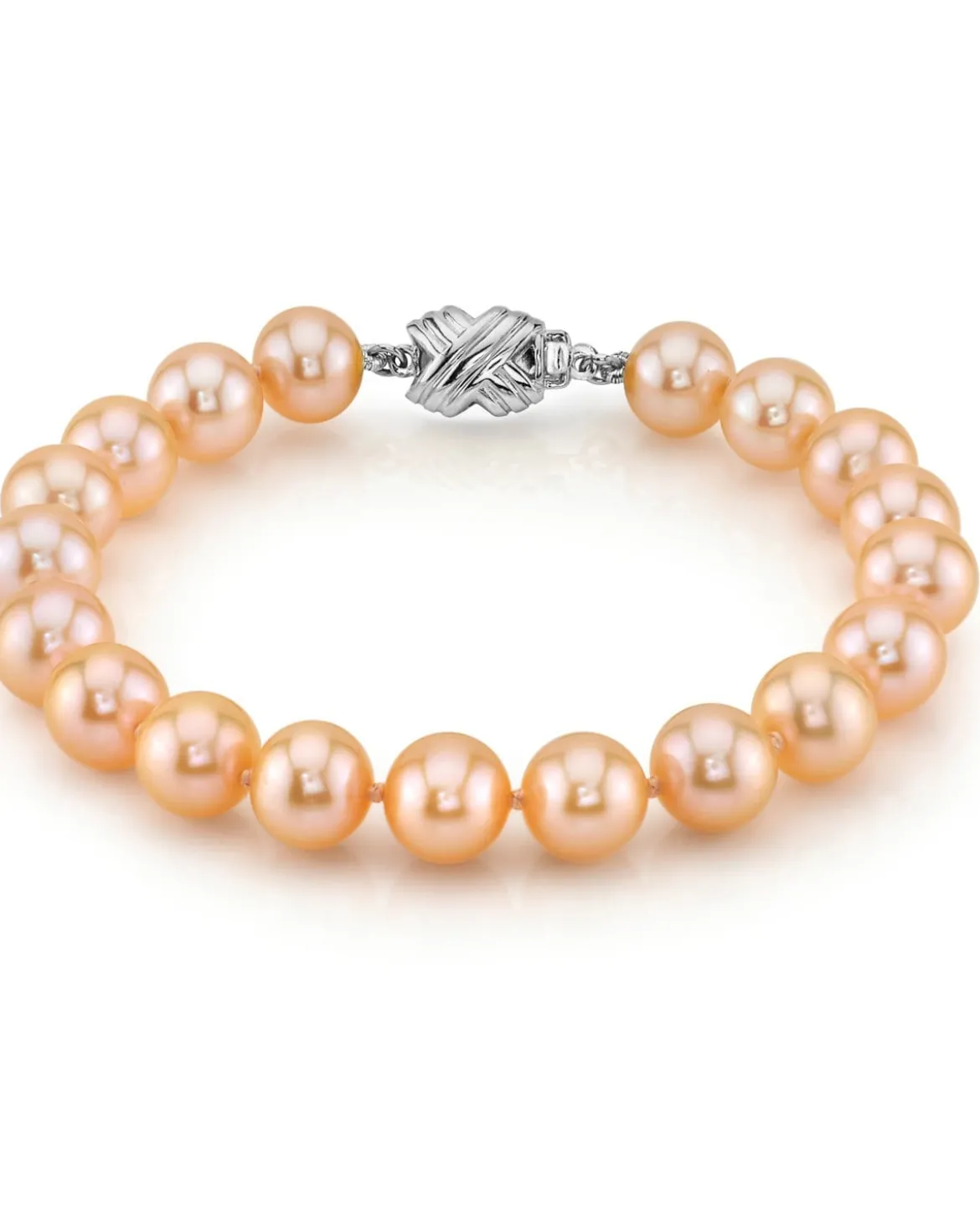 8.0-8.5mm Peach Freshwater Pearl Bracelet - AAA Quality