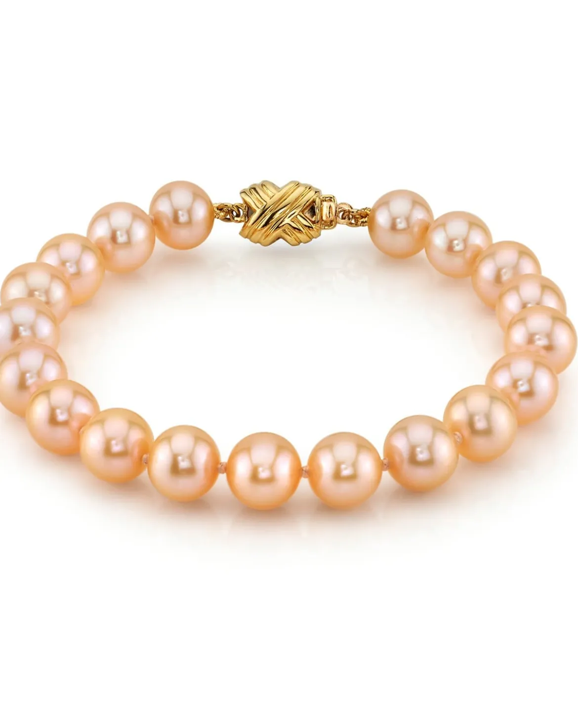 8.0-8.5mm Peach Freshwater Pearl Bracelet - AAA Quality