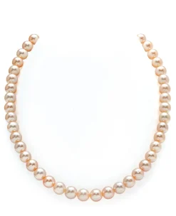 8.0-8.5mm Peach Freshwater Pearl Necklace - AAA Quality