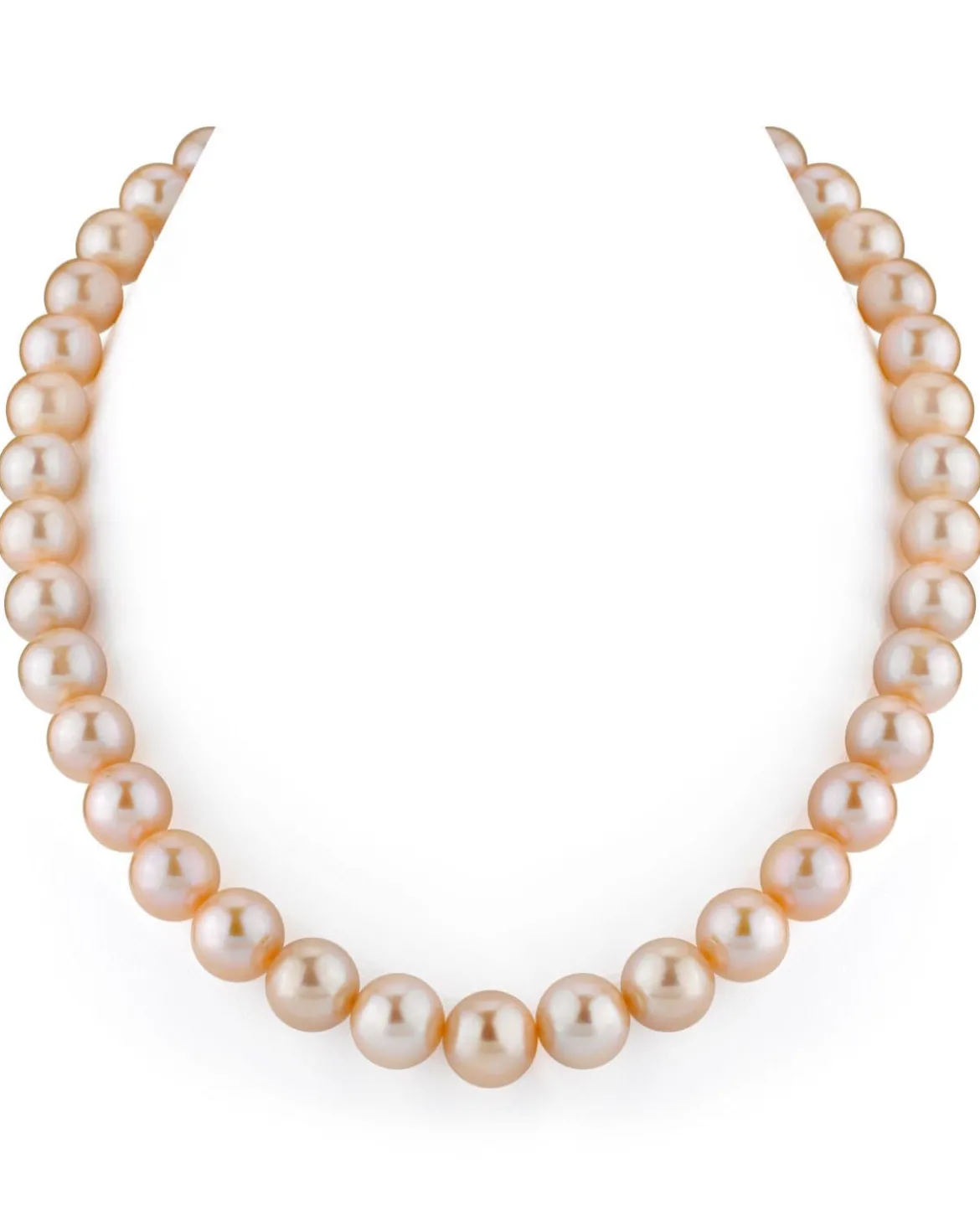 11.5-12.5mm Peach Freshwater Pearl Necklace - AAA Quality