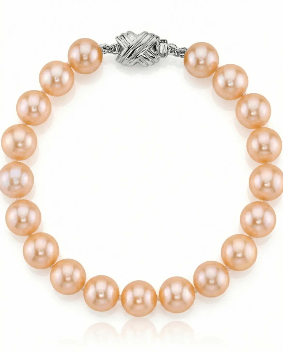 8.5-9.5mm Peach Freshwater Pearl Bracelet - AAA Quality