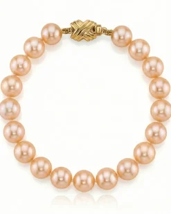 8.5-9.5mm Peach Freshwater Pearl Bracelet - AAA Quality