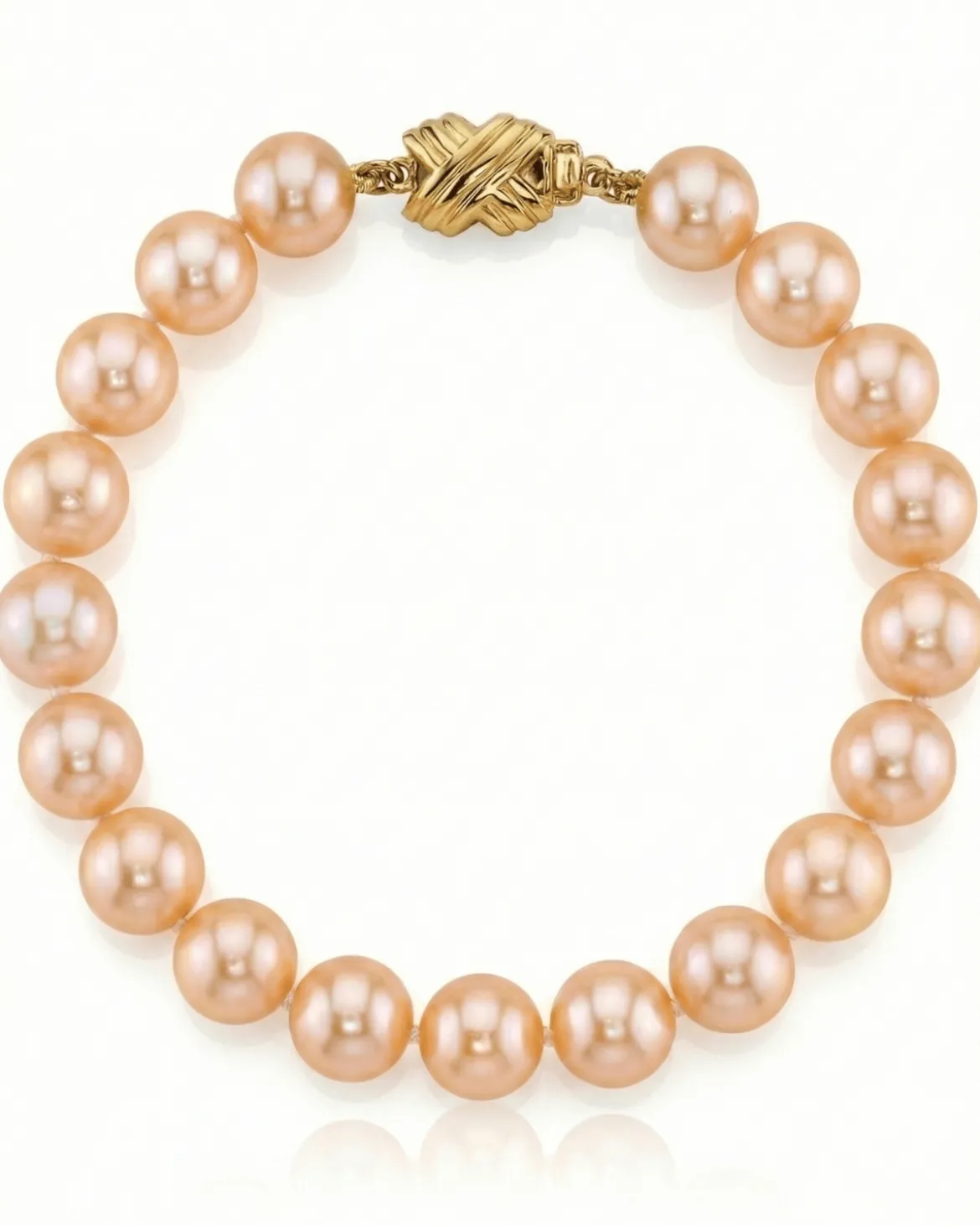 8.5-9.5mm Peach Freshwater Pearl Bracelet - AAA Quality