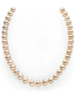 9.5-10.5mm Peach Freshwater Pearl Necklace - AAAA Quality