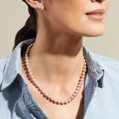 7.0-7.5mm Pink Freshwater Pearl Necklace - AAA Quality