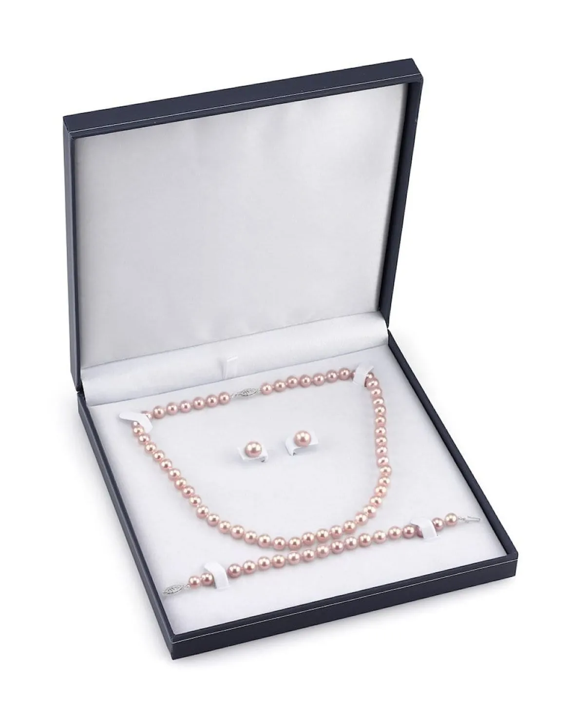 8.0-8.5mm Pink Freshwater Pearl Necklace, Bracelet & Earrings