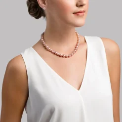 8.5-9.5mm Pink Freshwater Pearl Necklace - AAA Quality