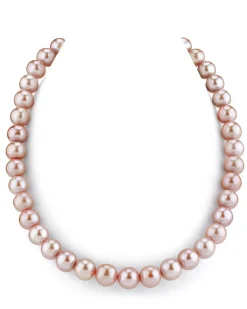 10.5-11.5mm Pink Freshwater Pearl Necklace - AAA Quality