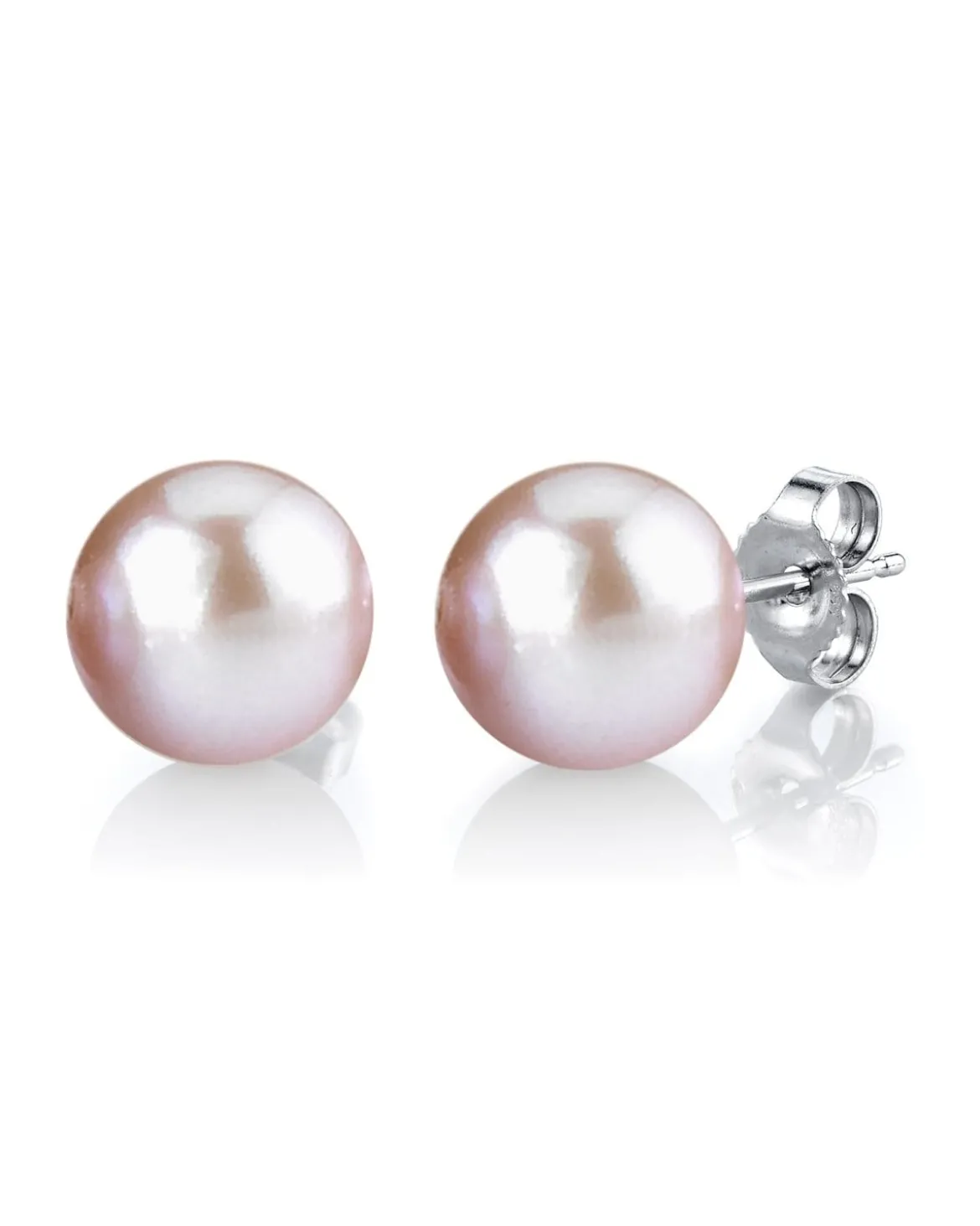 9-9.5mm Pink Freshwater Round Pearl Stud Earrings