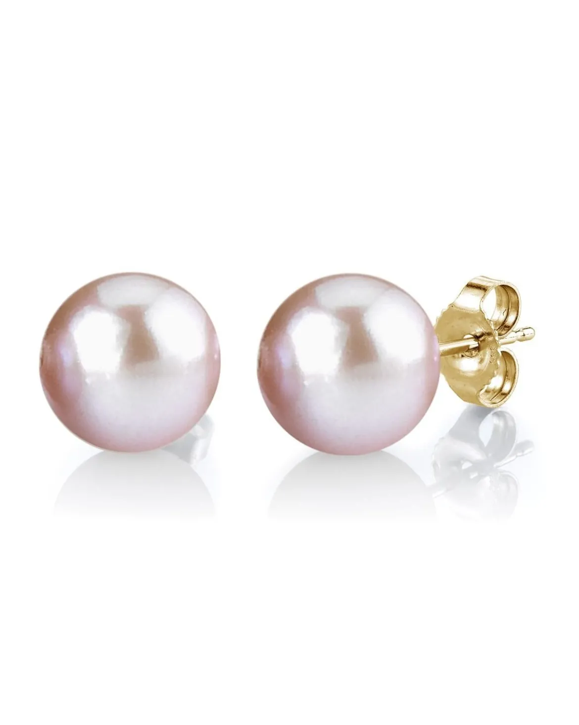 9-9.5mm Pink Freshwater Round Pearl Stud Earrings