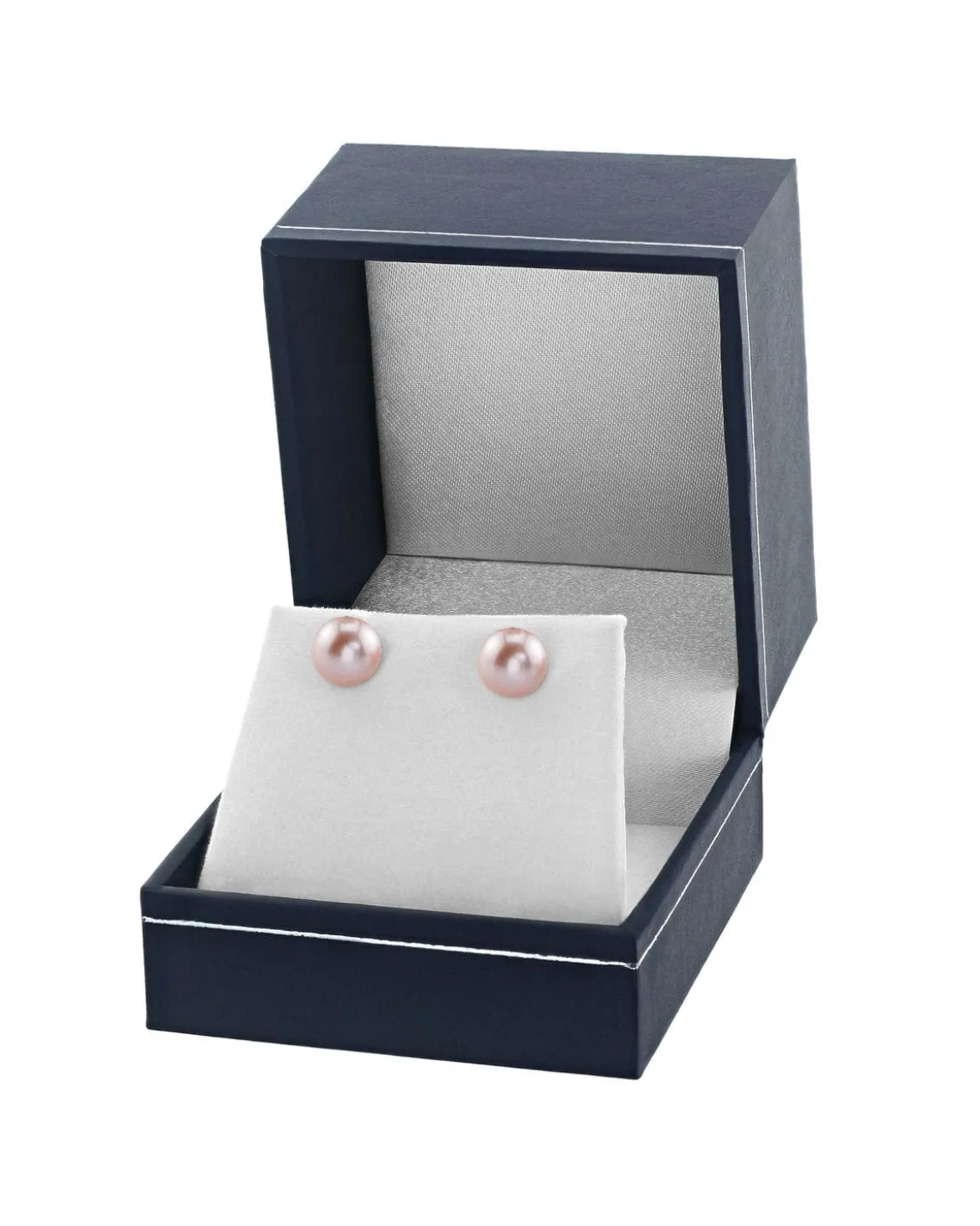 8mm Pink Freshwater Round Pearl Stud Earrings