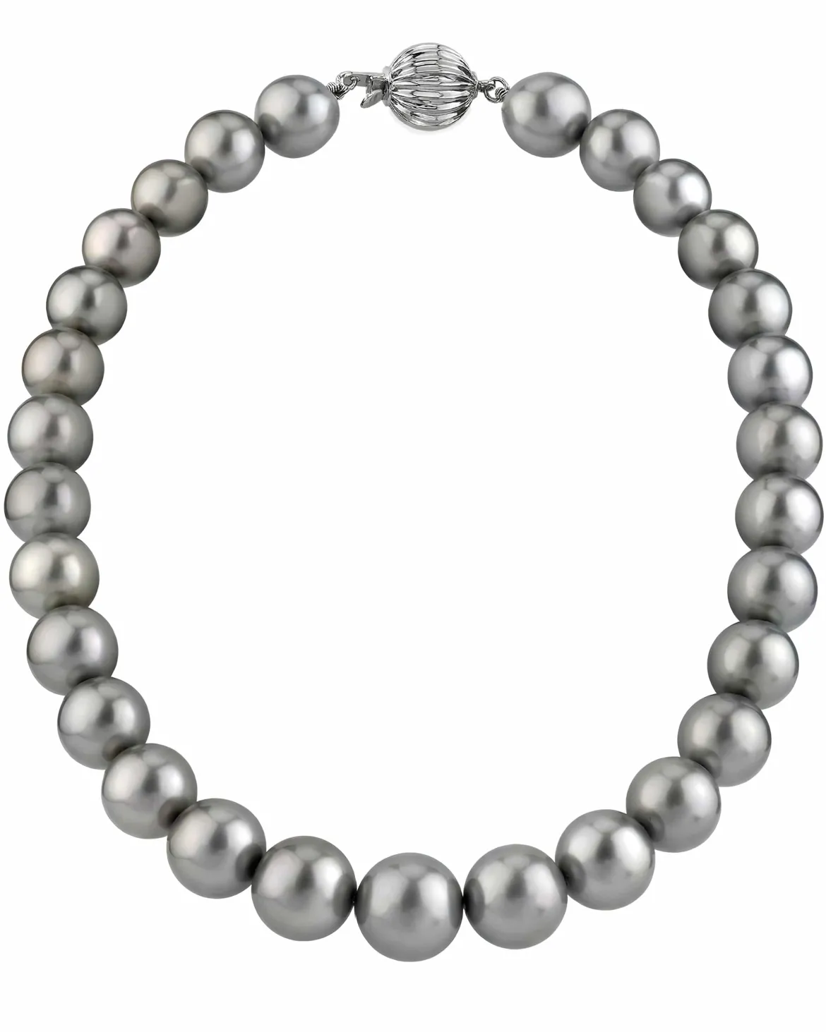 11-13mm Silver Tahitian South Sea Pearl Necklace - AAAA Quality