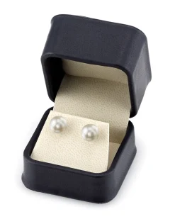 9.5-10.0mm White Akoya Round Pearl Stud Earrings