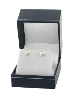 8.0-8.5mm White Akoya Round Pearl Stud Earrings