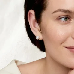 8.0-8.5mm White Akoya Round Pearl Stud Earrings