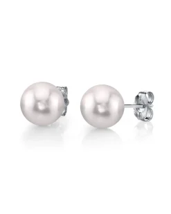 5.5-6.0mm White Akoya Round Pearl Stud Earrings