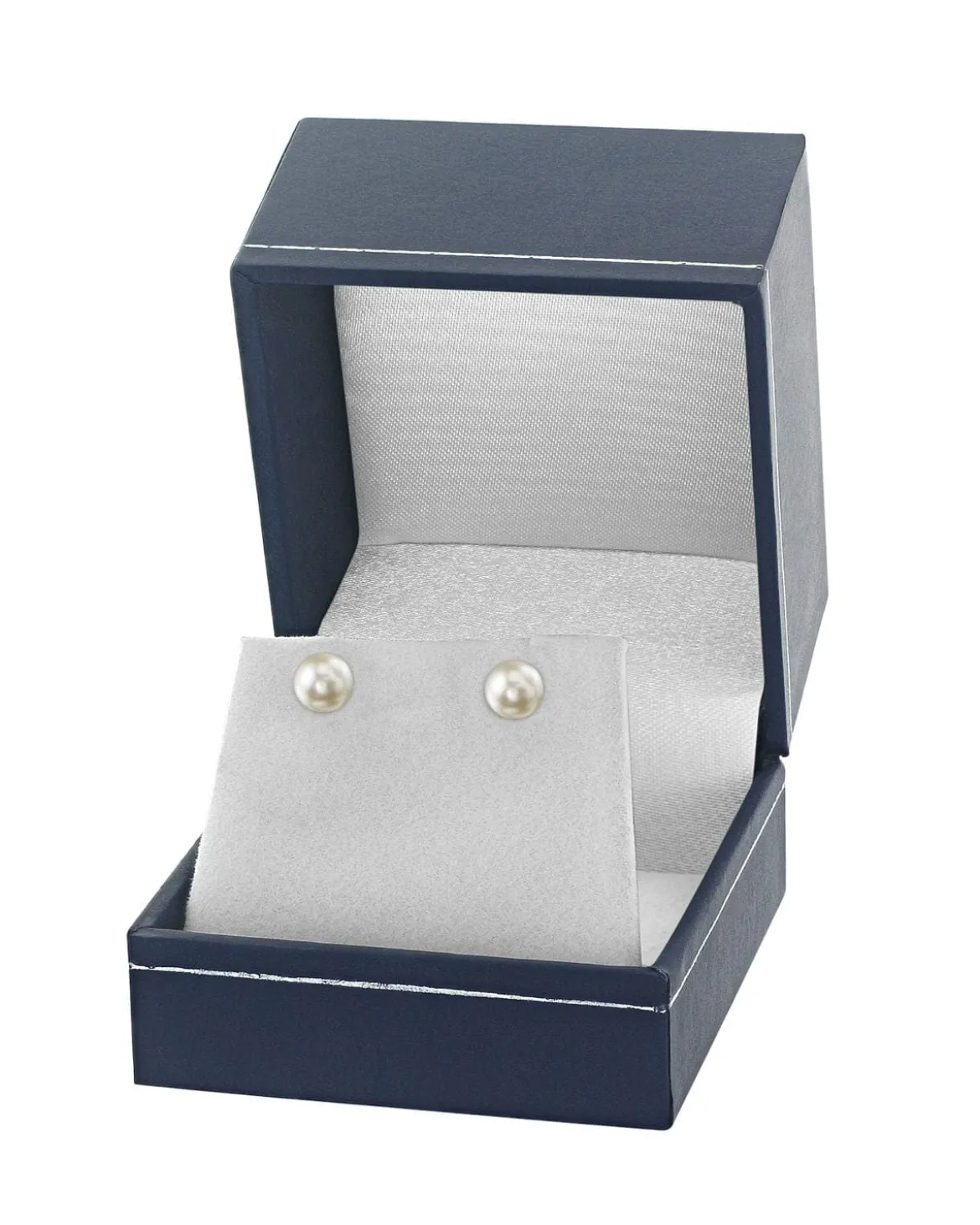 6.0-6.5mm White Akoya Round Pearl Stud Earrings