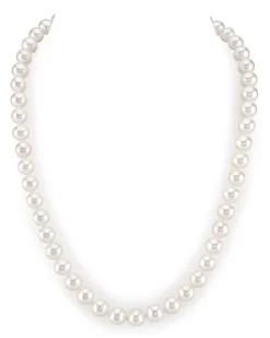 8-9mm White Freshwater Choker Length Pearl Necklace