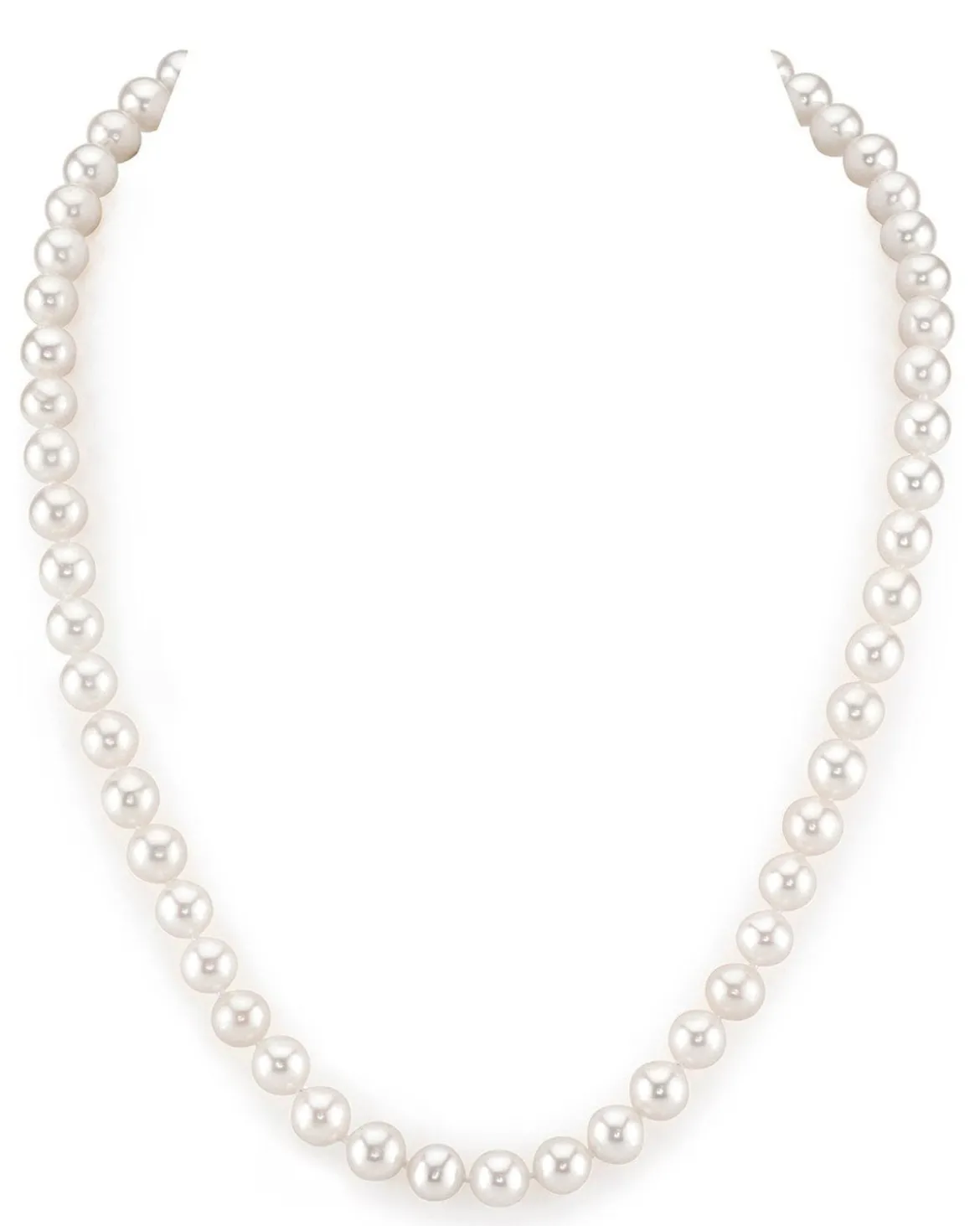7-8mm White Freshwater Choker Length Pearl Necklace - AAAA Quality